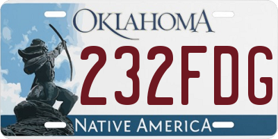 OK license plate 232FDG