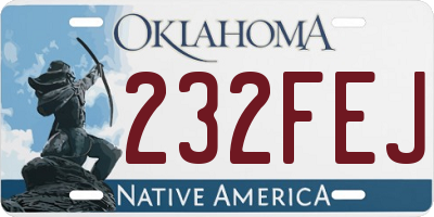 OK license plate 232FEJ