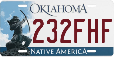 OK license plate 232FHF