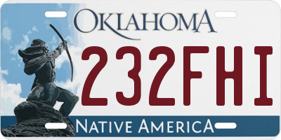 OK license plate 232FHI