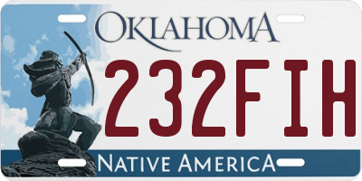 OK license plate 232FIH
