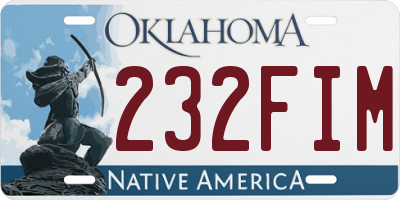 OK license plate 232FIM