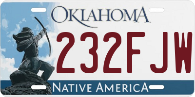 OK license plate 232FJW