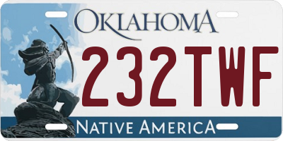 OK license plate 232TWF