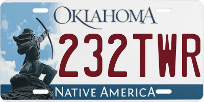 OK license plate 232TWR