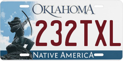 OK license plate 232TXL