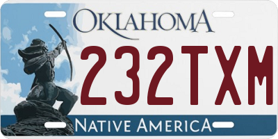 OK license plate 232TXM
