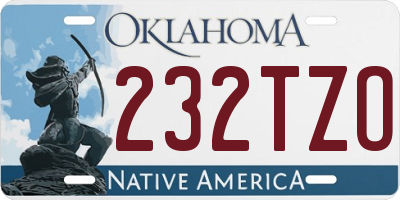 OK license plate 232TZO