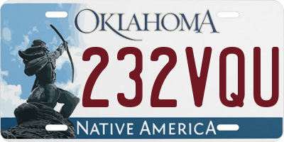 OK license plate 232VQU