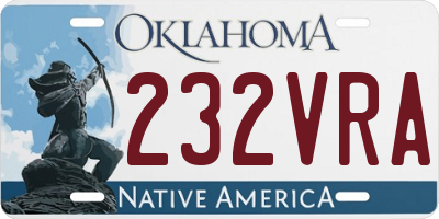 OK license plate 232VRA