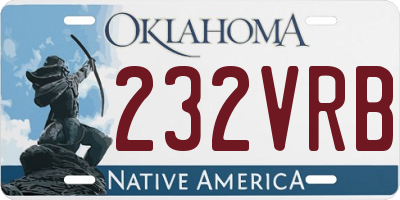 OK license plate 232VRB