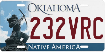 OK license plate 232VRC