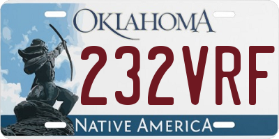 OK license plate 232VRF