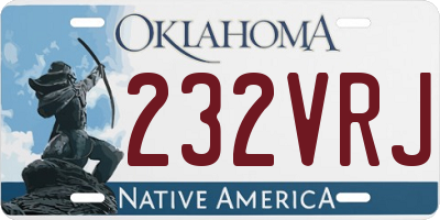 OK license plate 232VRJ