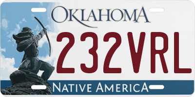 OK license plate 232VRL