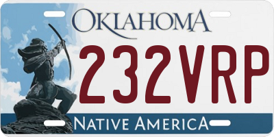 OK license plate 232VRP