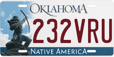 OK license plate 232VRU