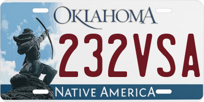 OK license plate 232VSA