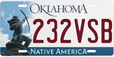 OK license plate 232VSB