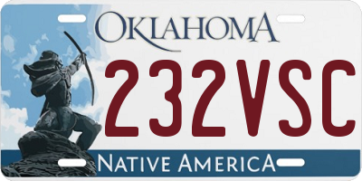 OK license plate 232VSC