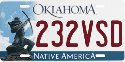 OK license plate 232VSD