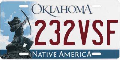 OK license plate 232VSF