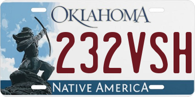 OK license plate 232VSH