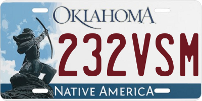 OK license plate 232VSM