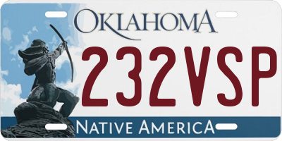 OK license plate 232VSP
