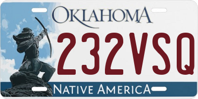 OK license plate 232VSQ