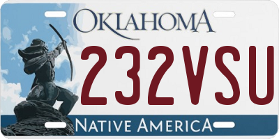 OK license plate 232VSU