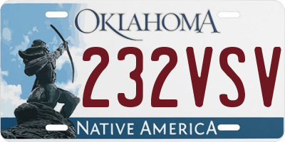 OK license plate 232VSV