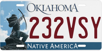 OK license plate 232VSY