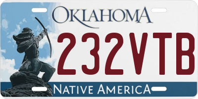 OK license plate 232VTB