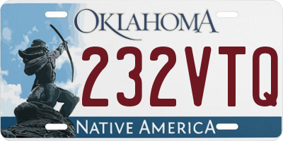 OK license plate 232VTQ