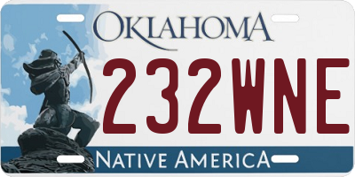 OK license plate 232WNE