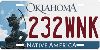 OK license plate 232WNK