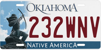 OK license plate 232WNV