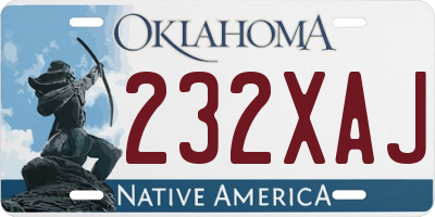 OK license plate 232XAJ