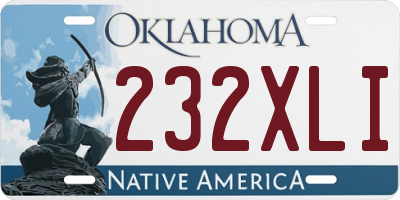 OK license plate 232XLI