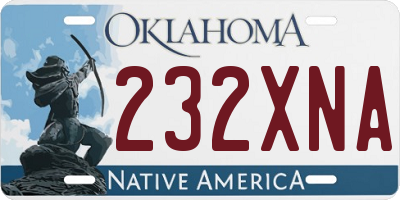 OK license plate 232XNA