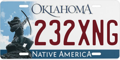 OK license plate 232XNG