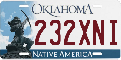 OK license plate 232XNI