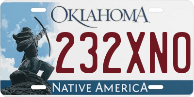 OK license plate 232XNO