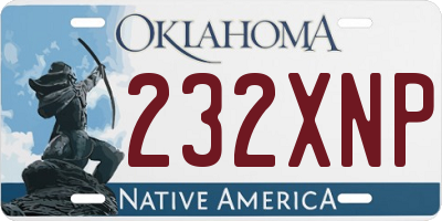 OK license plate 232XNP