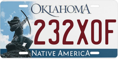 OK license plate 232XOF