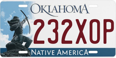 OK license plate 232XOP