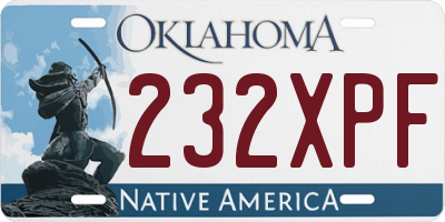 OK license plate 232XPF