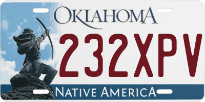 OK license plate 232XPV