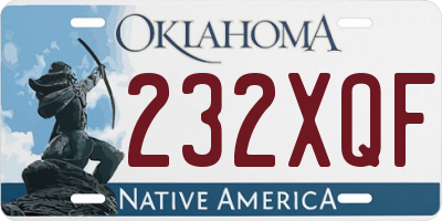 OK license plate 232XQF
